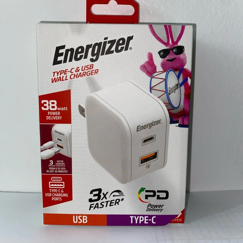 Energizer White USB Type-C Wall Charger
